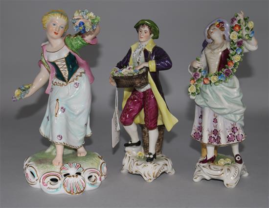 Three Derby porcelain figures